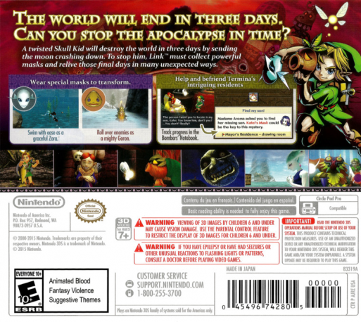 The Legend of Zelda: Majora's Mask 3D — Box back