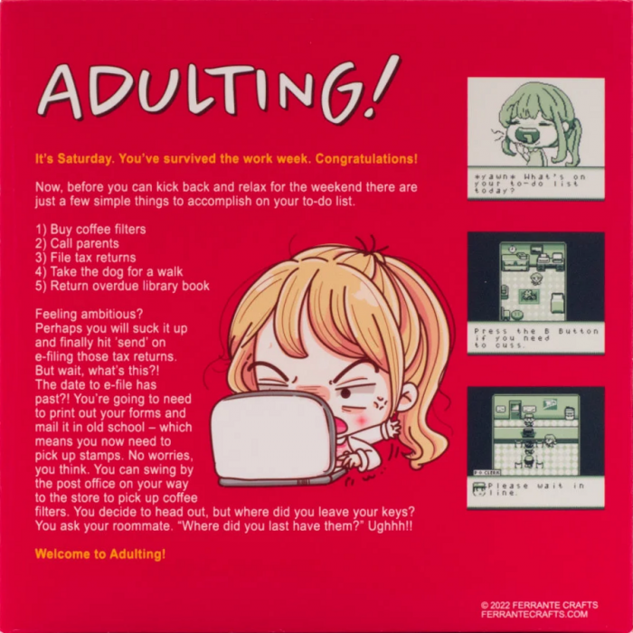 Adulting! — Box back