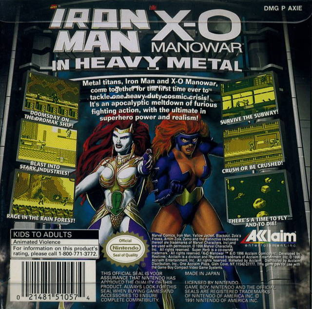 Iron Man / X-O Manowar in Heavy Metal — Box back