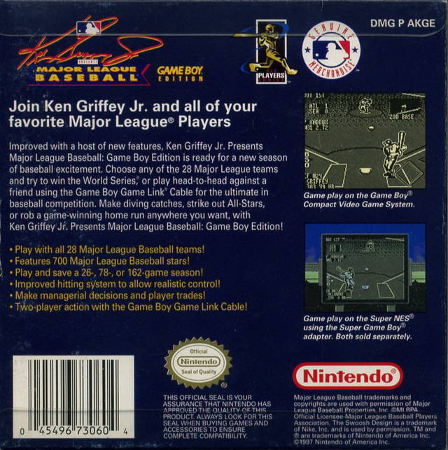 Ken Griffey Jr. Presents Major League Baseball — Box back