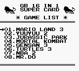 16-in-1 Super Card — Title screen