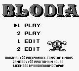 Blodia — Title screen