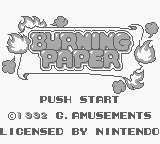 Burning Paper — Title screen