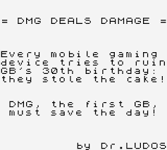 DMG Deals Damage — Title screen