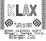 Klax — Title screen