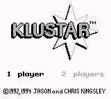 Klustar — Title screen