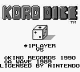 Koro Dice — Title screen