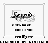 Legend — Title screen