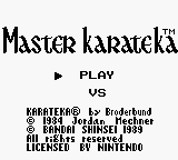 Master Karateka — Title screen