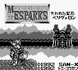 Miracle Adventure of Esparks : Ushinawareta Seiseki Perivron — Title screen