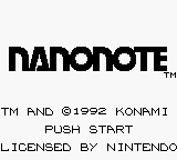 Nanonote — Title screen