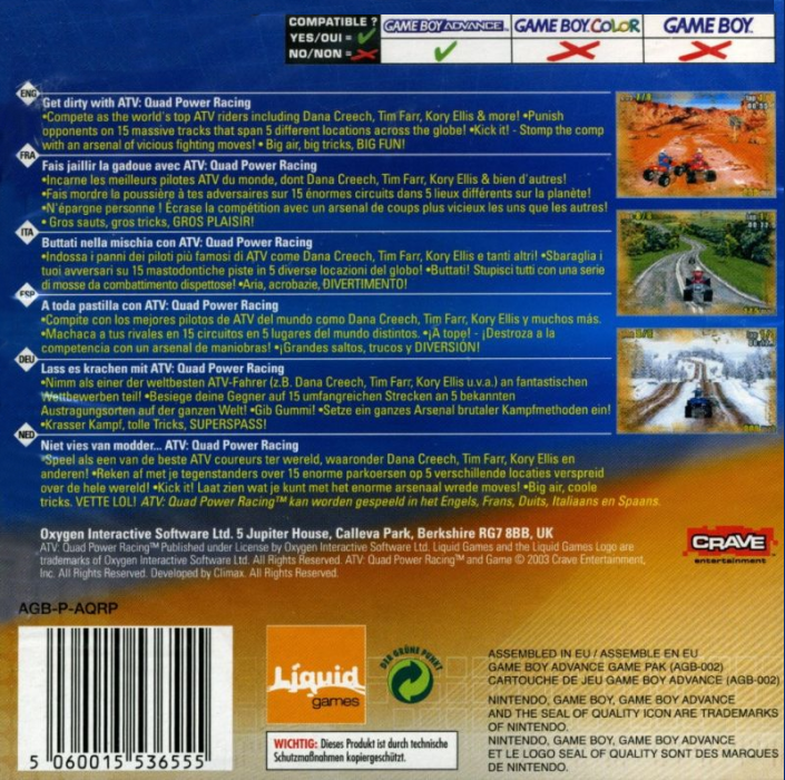 ATV : Quad Power Racing — Box back