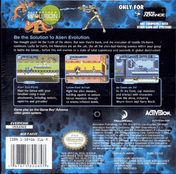 Alienators : Evolution Continues — Box back
