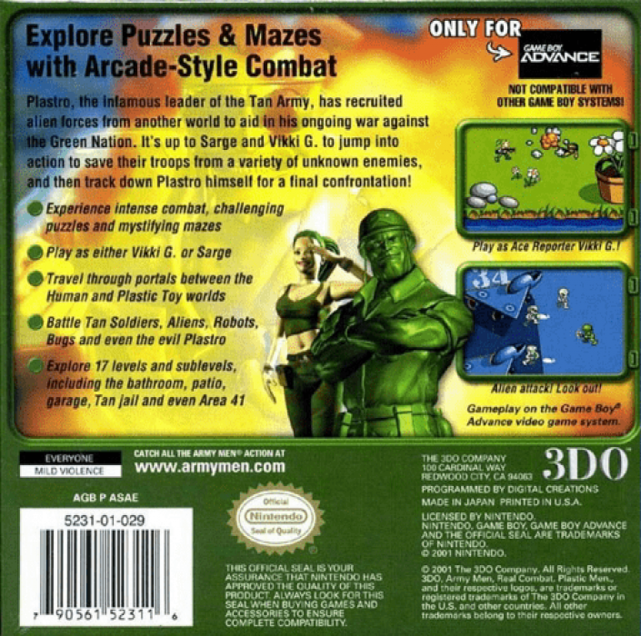 Army Men Advance — Box back