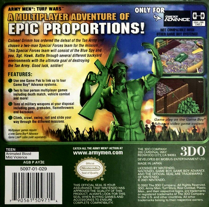 Army Men : Turf Wars — Box back