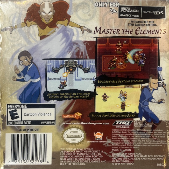Avatar : The Legend of Aang — Box back