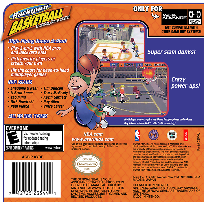 Backyard Basketball — Box back