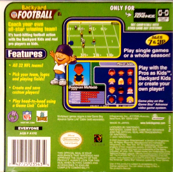 Backyard Football — Box back