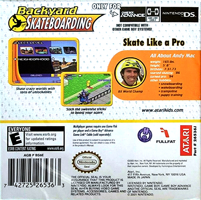 Backyard Skateboarding — Box back
