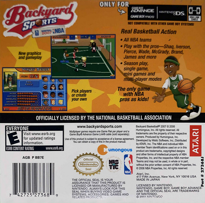 Backyard Sports : Basketball 2007 — Box back