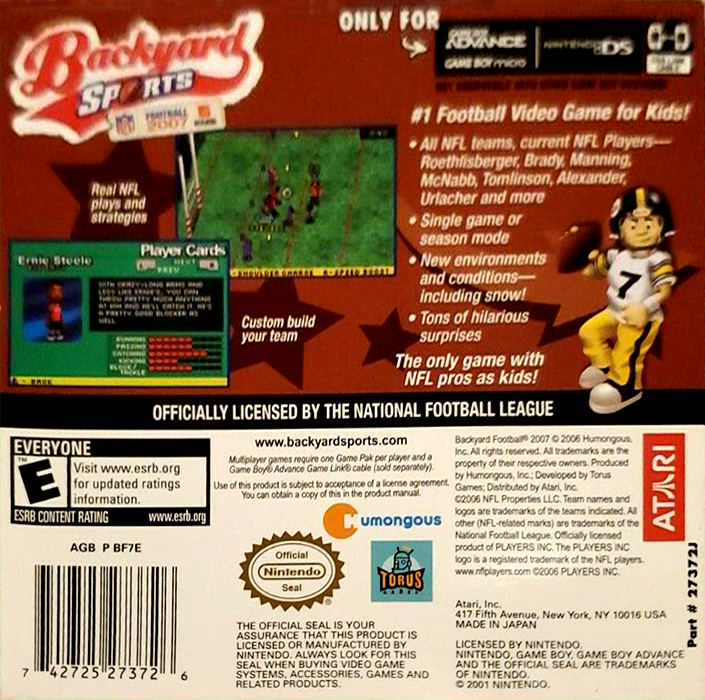 Backyard Sports : Football 2007 — Box back