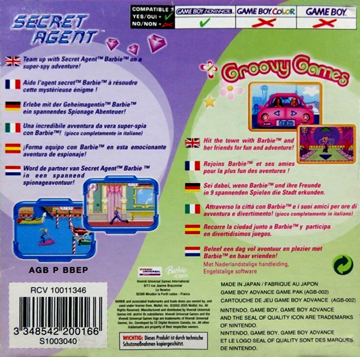 Barbie Superpack 2 in 1 - Secret Agent + Groovy Games — Box back