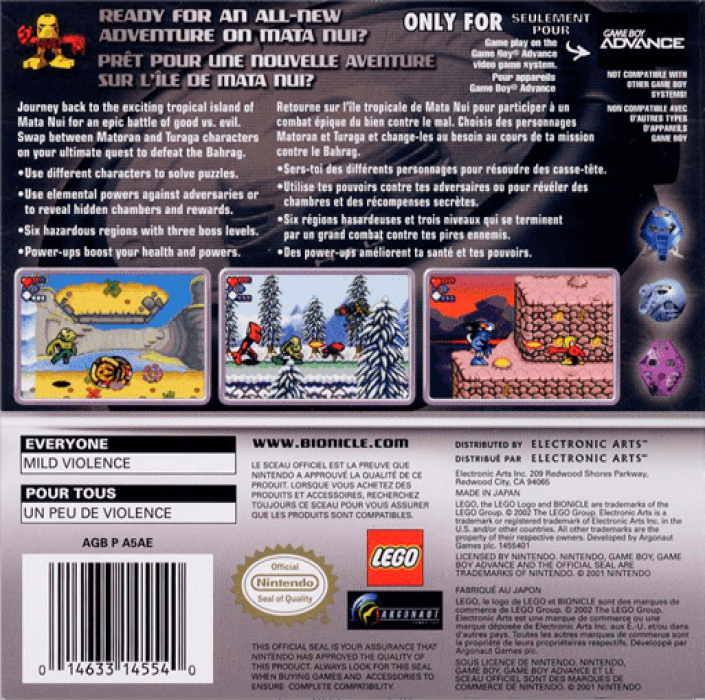 Bionicle : Matoran Adventures — Box back