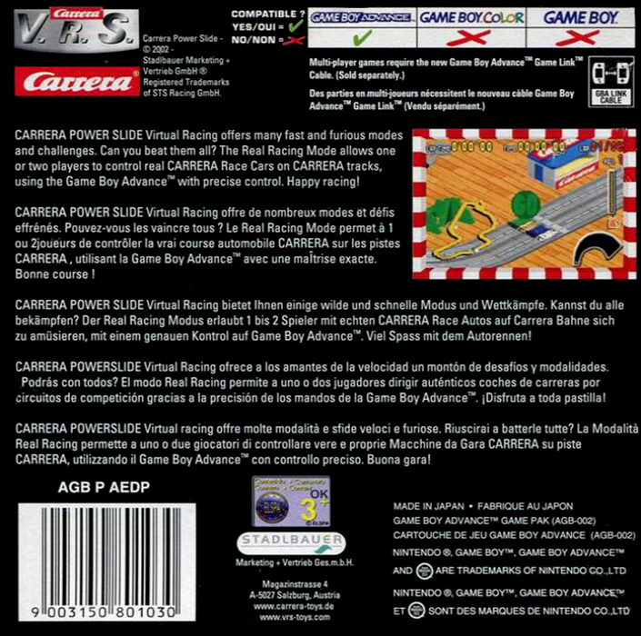 Carrera Power Slide — Box back