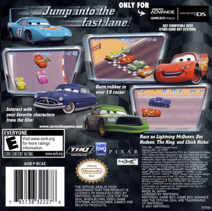 Cars — Box back