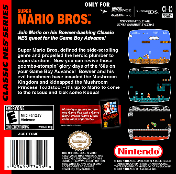 Classic NES Series : Super Mario Bros. — Box back