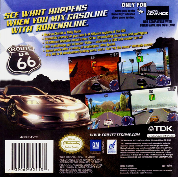 Corvette — Box back
