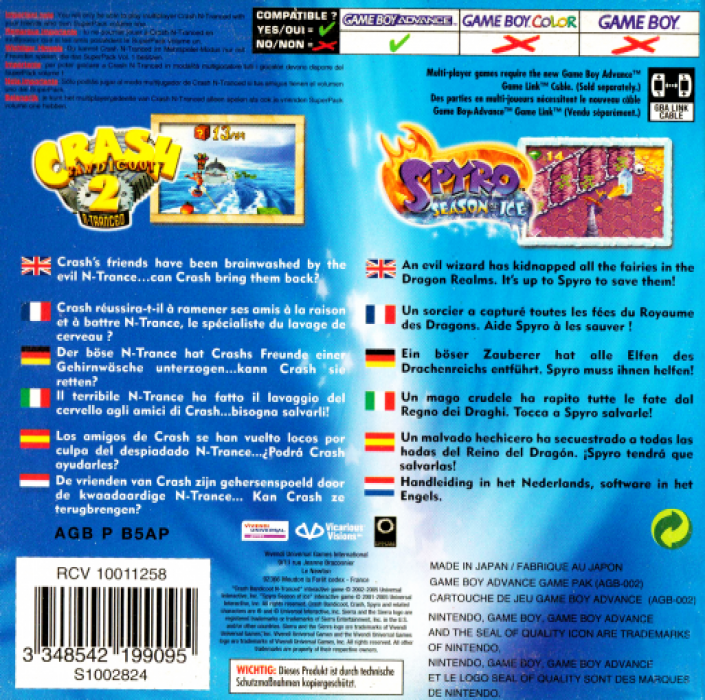 Crash & Spyro Super Pack Volume 1 — Box back