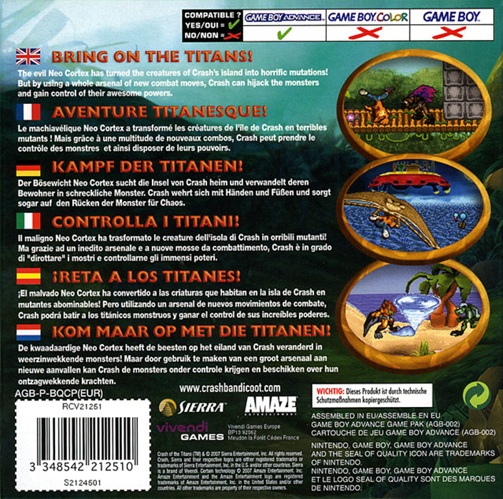 Crash of the Titans — Box back