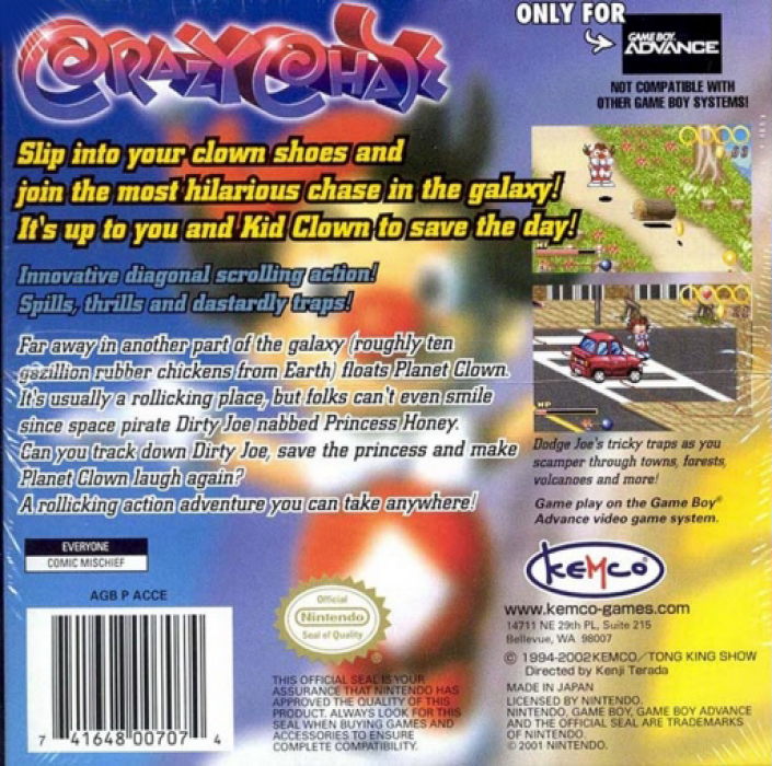 Crazy Chase — Box back