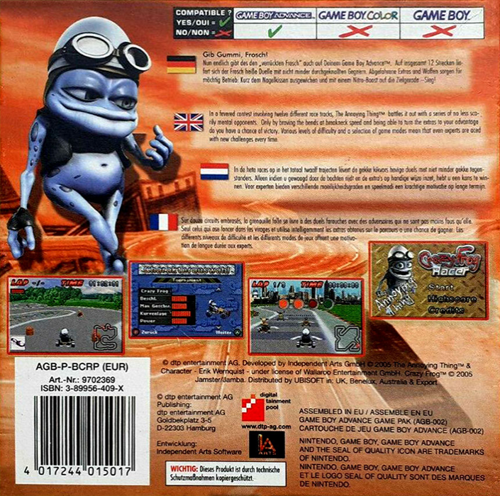 Crazy Frog Racer — Box back