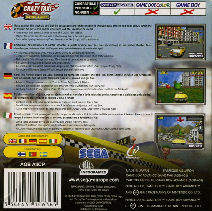 Crazy Taxi : Catch a Ride — Box back