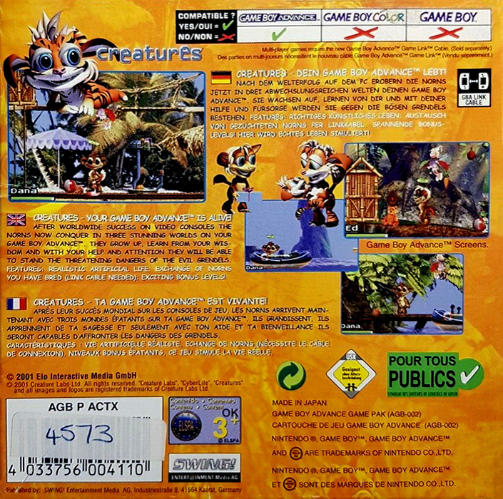 Creatures — Box back