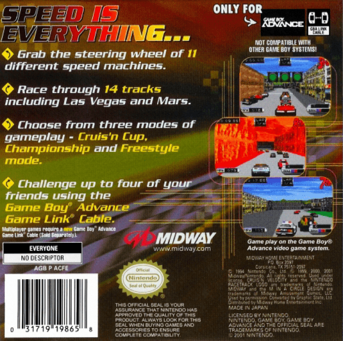 Cruis'n Velocity — Box back