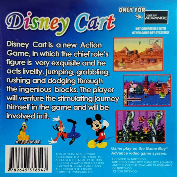 Disney Cart — Box back