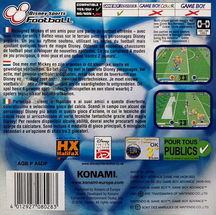 Disney Sports - Football (Soccer) — Box back
