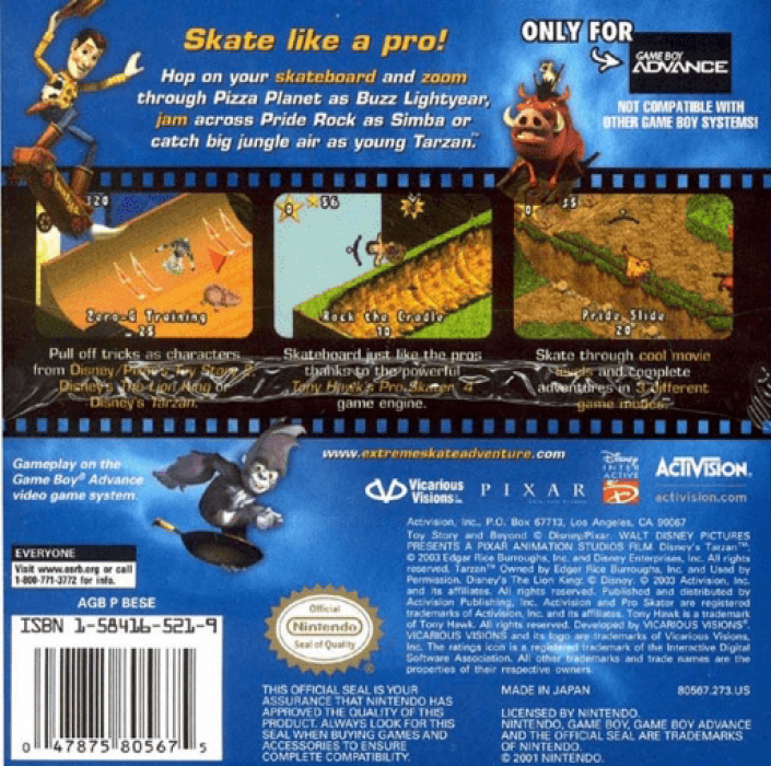 Disney's Extreme Skate Adventure — Box back