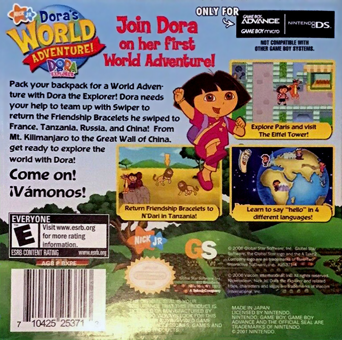 Dora the Explorer : Dora's World Adventure! — Box back