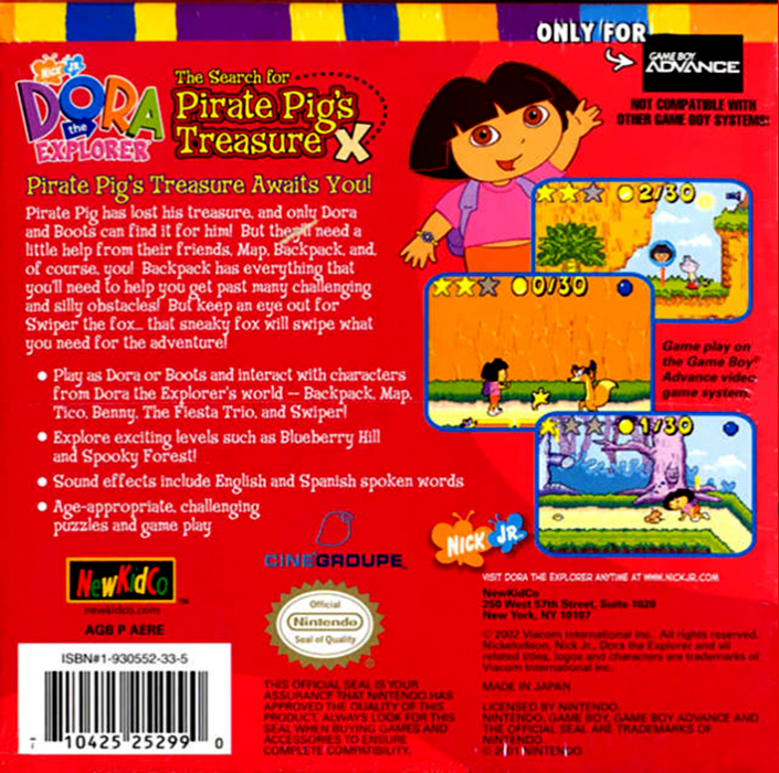 Dora the Explorer : The Search for the Pirate Pig's Treasure — Box back