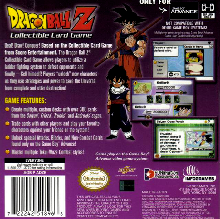 Dragon Ball Z : Collectible Card Game — Box back