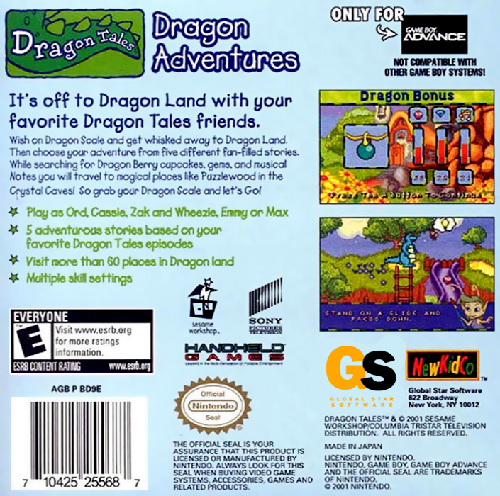 Dragon Tales : Dragon Adventures — Box back
