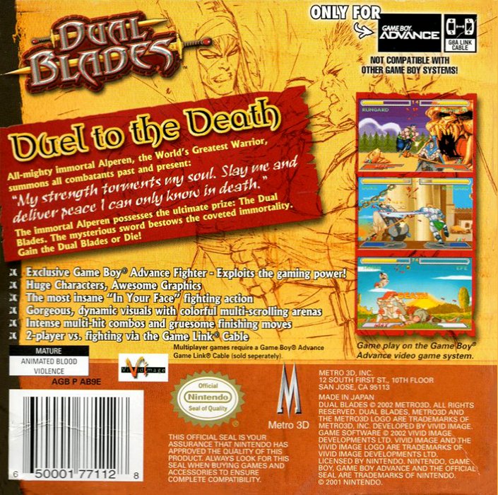 Dual Blades — Box back