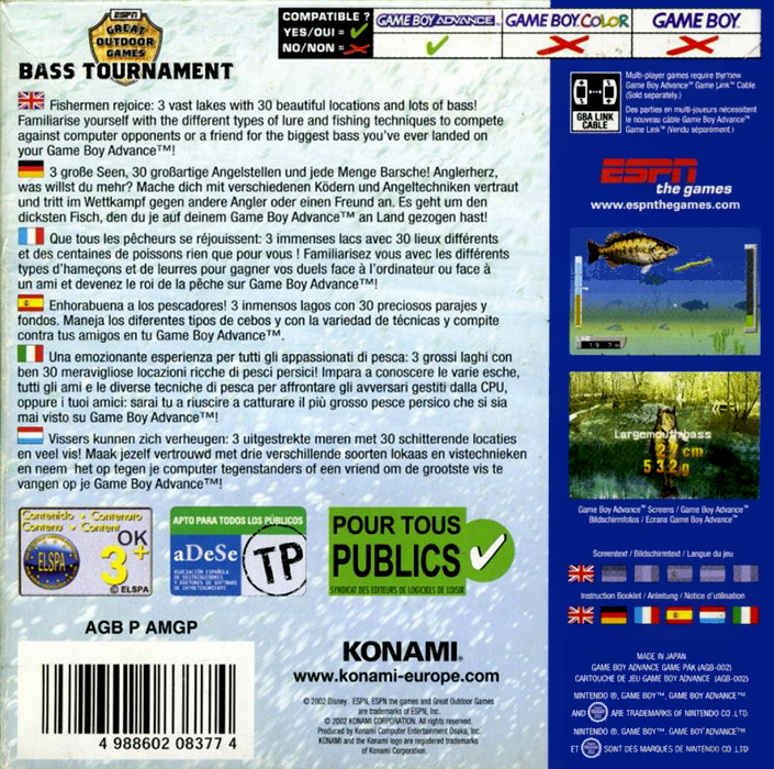 ESPN Great Outdoor Games : Bass Tournament — Box back