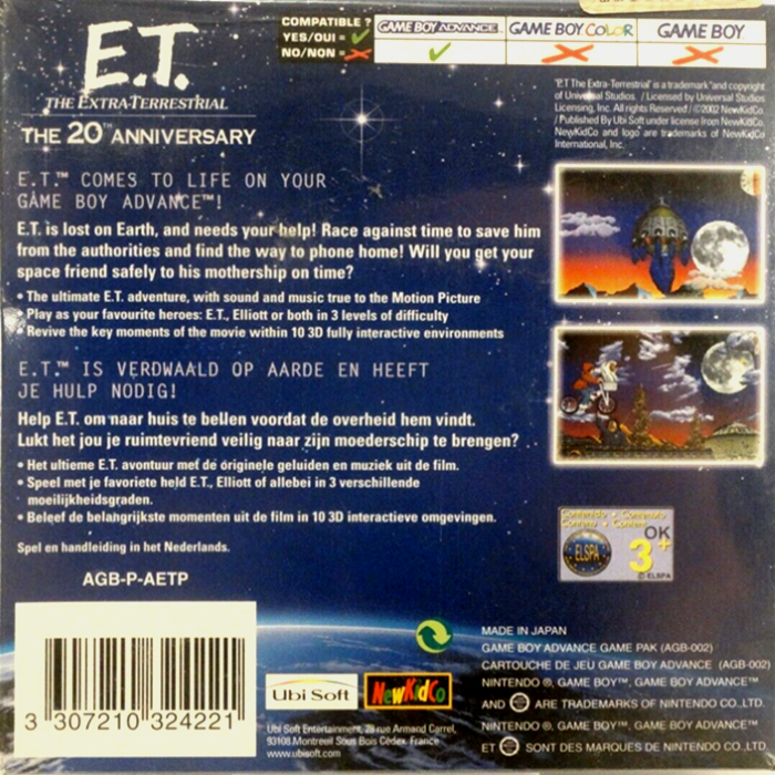 E.T. The 20th Anniversary — Box back