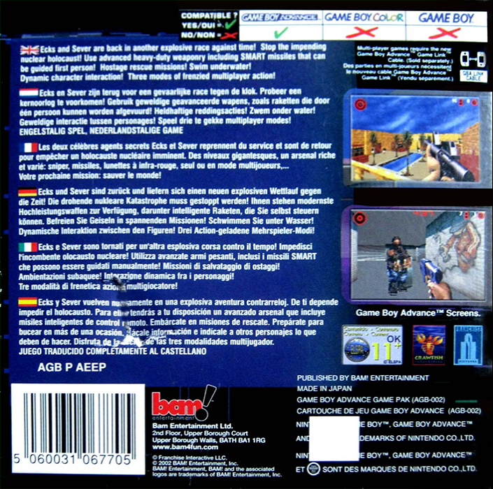 Ecks vs. Sever II : Ballistic — Box back