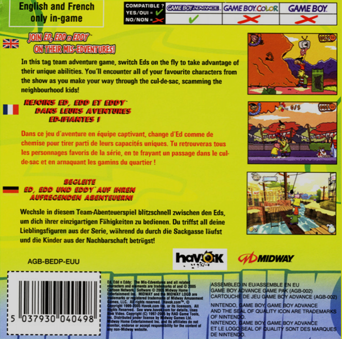 Ed Edd'n Eddy : The Mis-Edventures — Box back